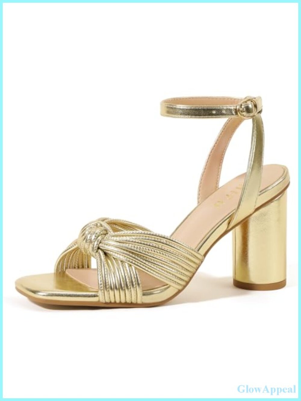 Braided Knotted Block Heel Sandals Ankle Strap Open Toe Dress Heels